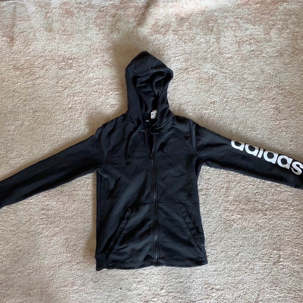 Basic cotton black adidas hoodie